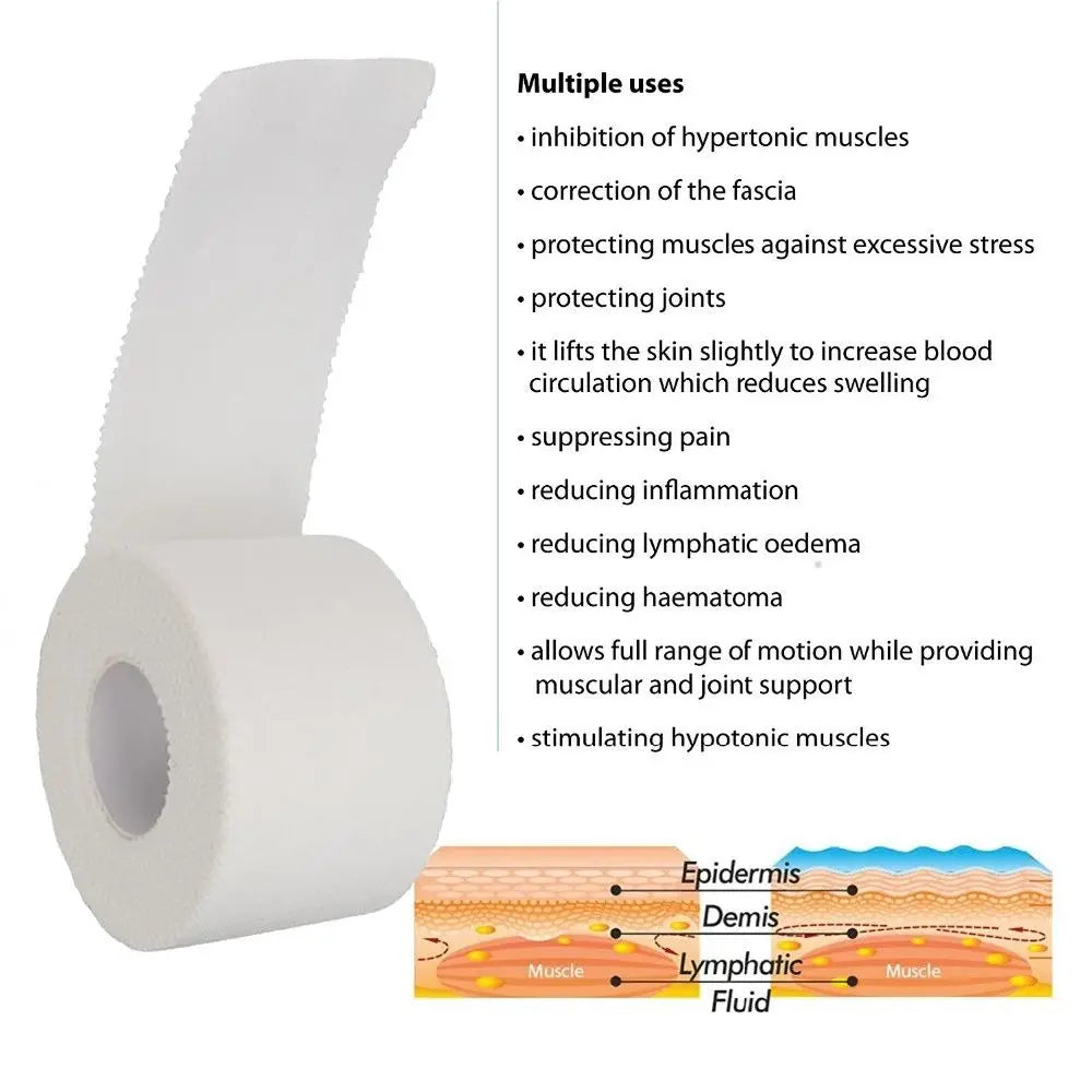 12.5/25/50mm Elastic Stretch Waterproof Self-Adhesive Cotton Gauze TapeElastic Bandage Medical Premium Tape  Emergency Tool