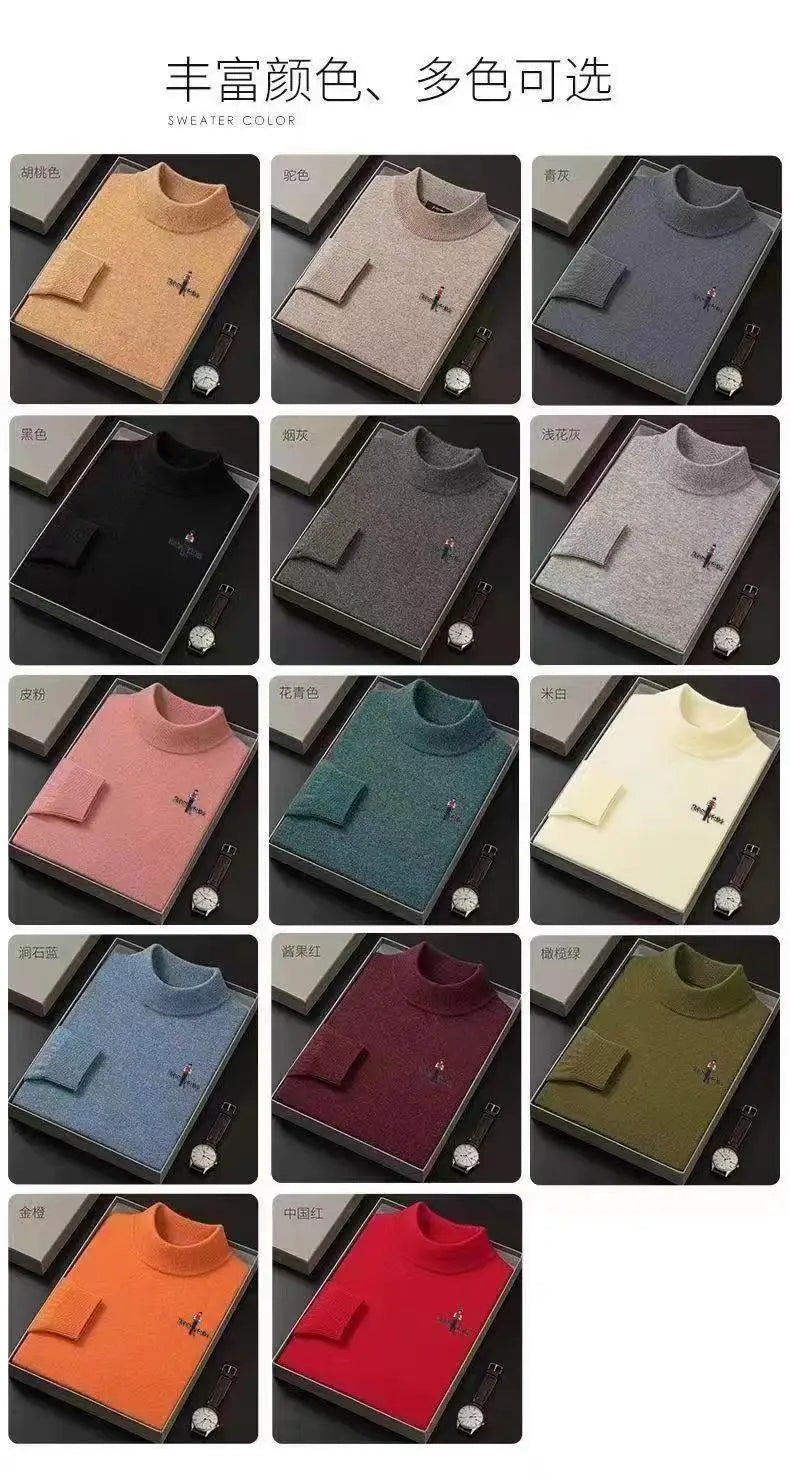 NEW COLLECTION 2024-2025 AMAZONY EPIC Winter Thick Cashmere Sweatshirt Mid Youth Half High Collar Versatile Men's Underlay Men's Golf Sportswear