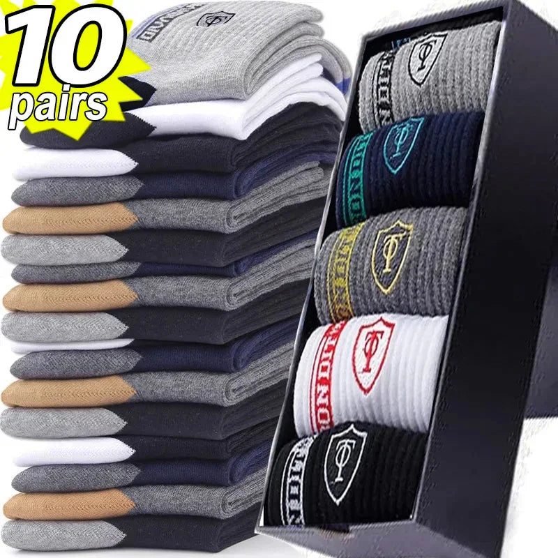 Big Big Sale NOW in AMAZONY EPIC 10 Pairs Breathable Cotton Sports Stockings Men Bamboo Fiber Autumn and Winter Men Socks Sweat Absorption Deodorant Business Sox