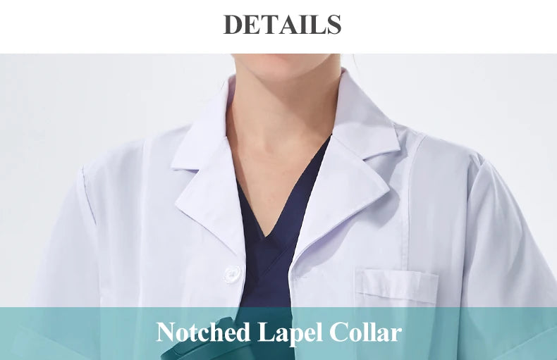 NEW 2024  White Lab Coat for Women Men Students Chemistry Healthcare Professionals Nurse Long Sleeves Doctor Work Robe XK002