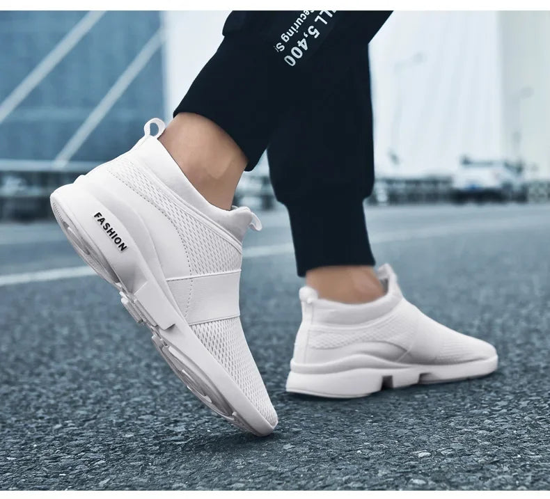 2025 Men Casual Shoes Sneakers Fashion Loafers Comfortable Mesh Mens Shoes Footwear Lightweight Walking Shoes White Size 46 Big Big SALES Now