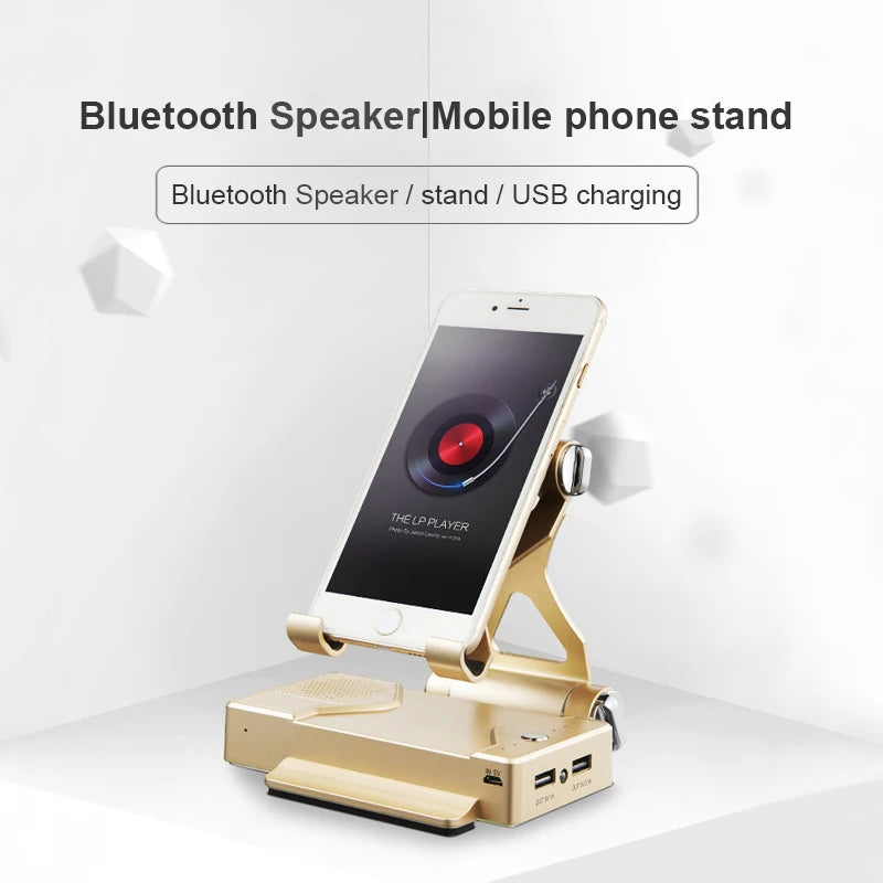 Metal Phone Holder Power Bank 10000mAh Bluetooth Speaker 3 in 1 Multifunctional Stand for Universal Mobile Phone