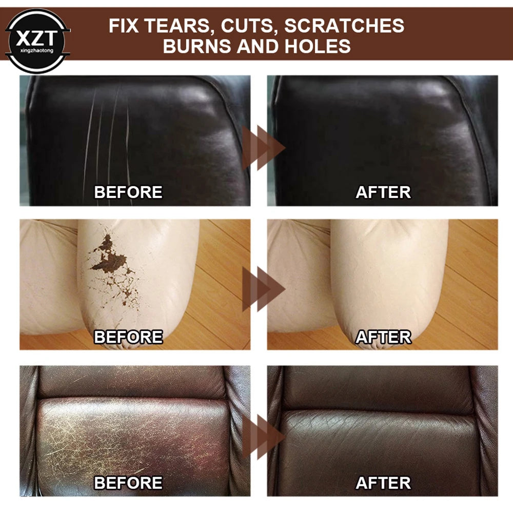 20/40/50ml Advanced Car Leather Repair Gel Repairs Burns Holes Gouges for Car Seat Sofa Scratch Restoration Cracks Tool Cleaner