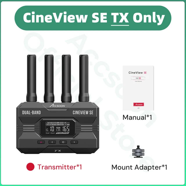 Accsoon CineView SE Wireless Transmitter HDMI+SDI 2.4GHz+5GHz Dual Band 50ms Latency 1080P 1200ft Range Support 4 Device Monitor