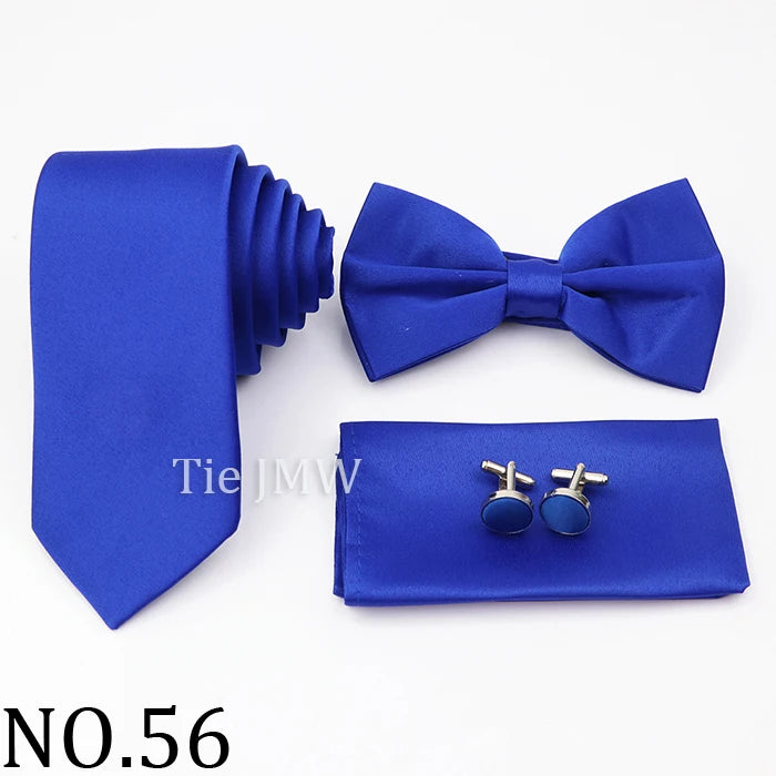 Hot Sale Pink Purple Sage Green Tie Set Polyester Necktie Bowtie Cufflink Brooch For Groom Suit Wedding Cravat Shirt Accessory