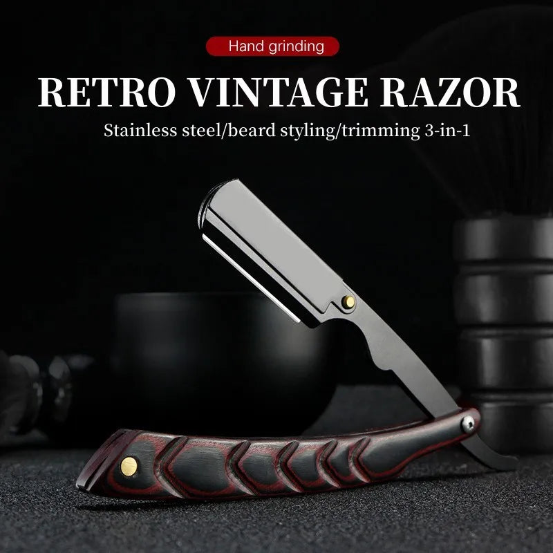 Men‘s’ Professional Barber Razor Manual Shaver Straight Edge Stainless Steel Shaver Folding Shaving Shave With Blade