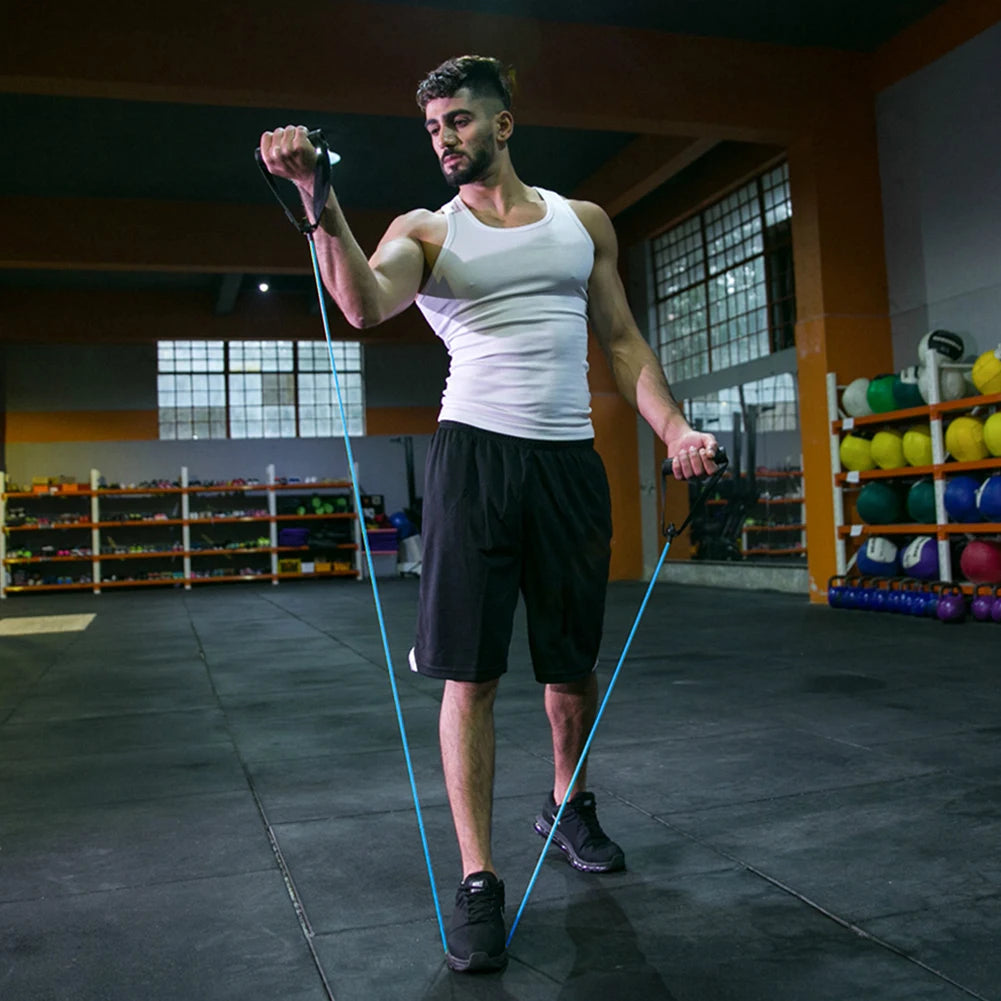 Resistance Bands with Handles Elastic Yoga Pull Rope Exercise Cord Stretch Bands for Muscle Training/Shape Body/Physical Therapy
