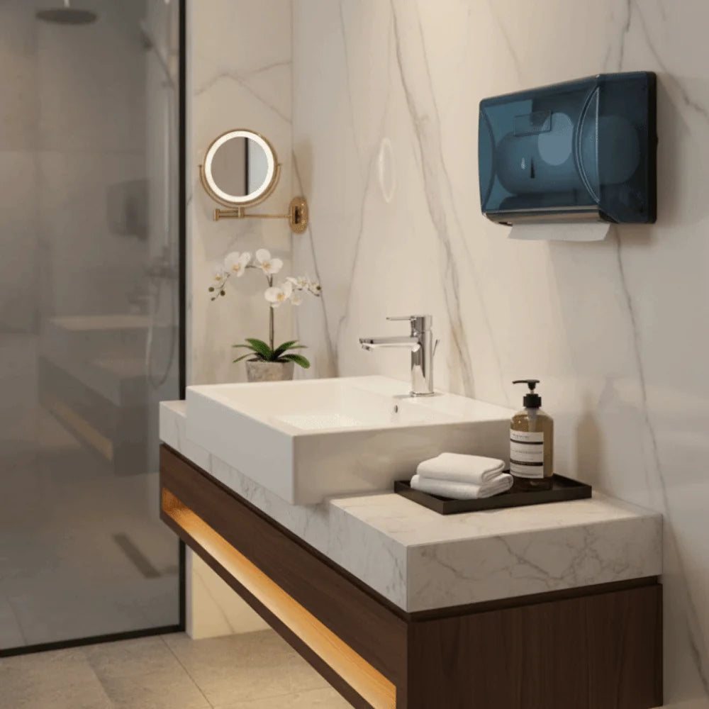 Waterproof Wall-Mounted Tissue Dispenser Modern Design Plastic Paper Towel Storage Box Large Capacity Napkin Dispenser Bar