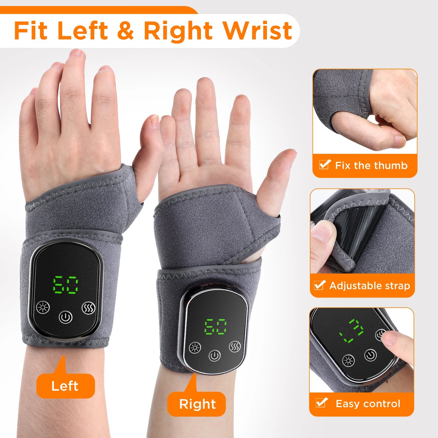 Heating Ankle Massage Belt Electric Hot Compress Vibration Massage Hand Wrist & Foot Ankle Guard Band Carpal Wrap Support Brace