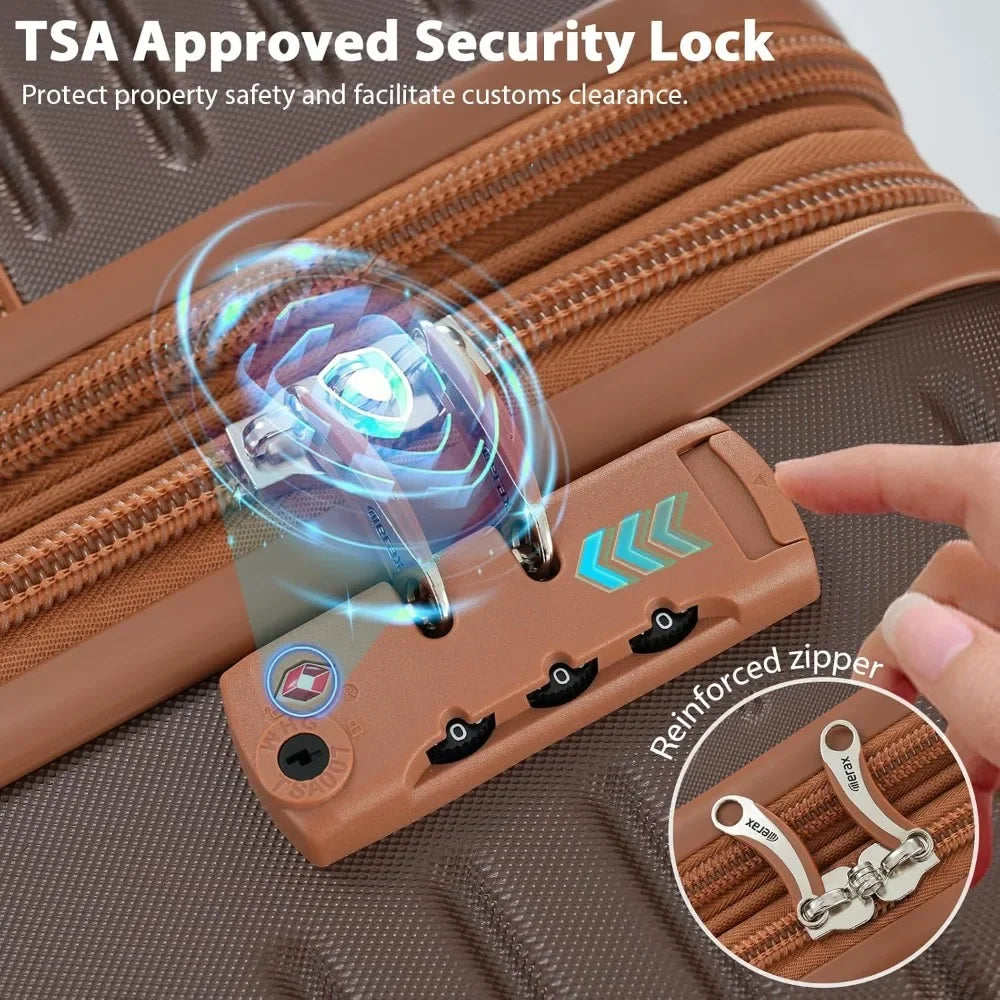 Hardshell Luggage Sets 4 piece Lightweight Suitcases With Wheels TSA Lock Expandable