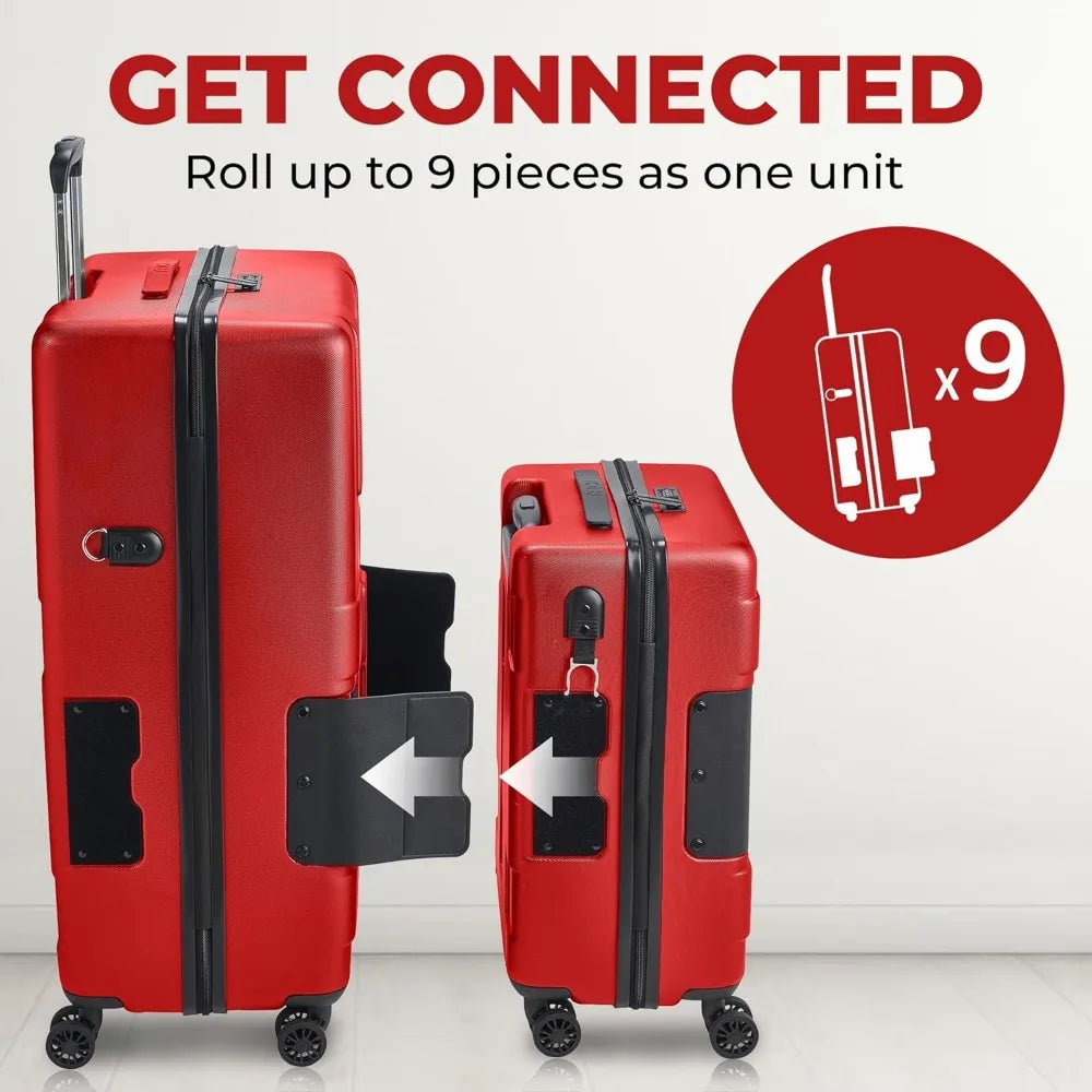 2 Piece Luggage Set - 20 & 28 inch Luggage | Carry On & Large Checked Suitcases Patented Built-In Connect