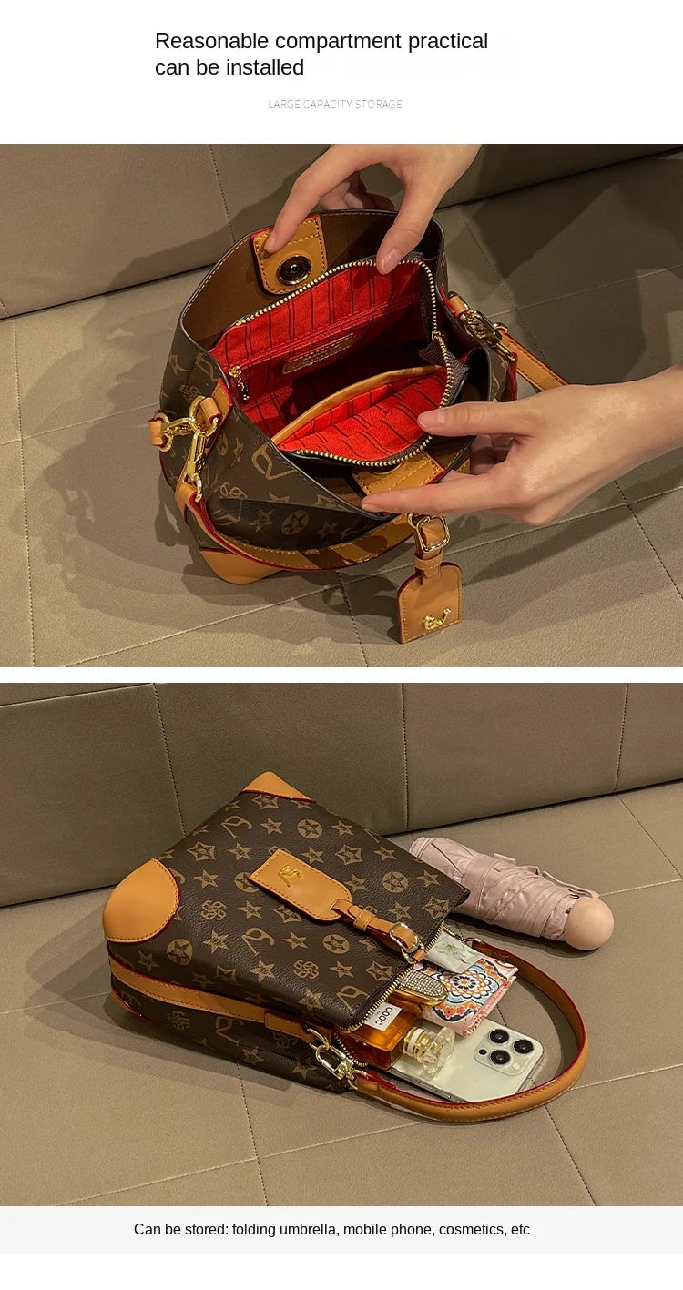 Light luxury brand handbag 2024-2025 new autumn and winter high-end fashion designer bucket bag, single shoulder crossbody bag FREE SHIPPING