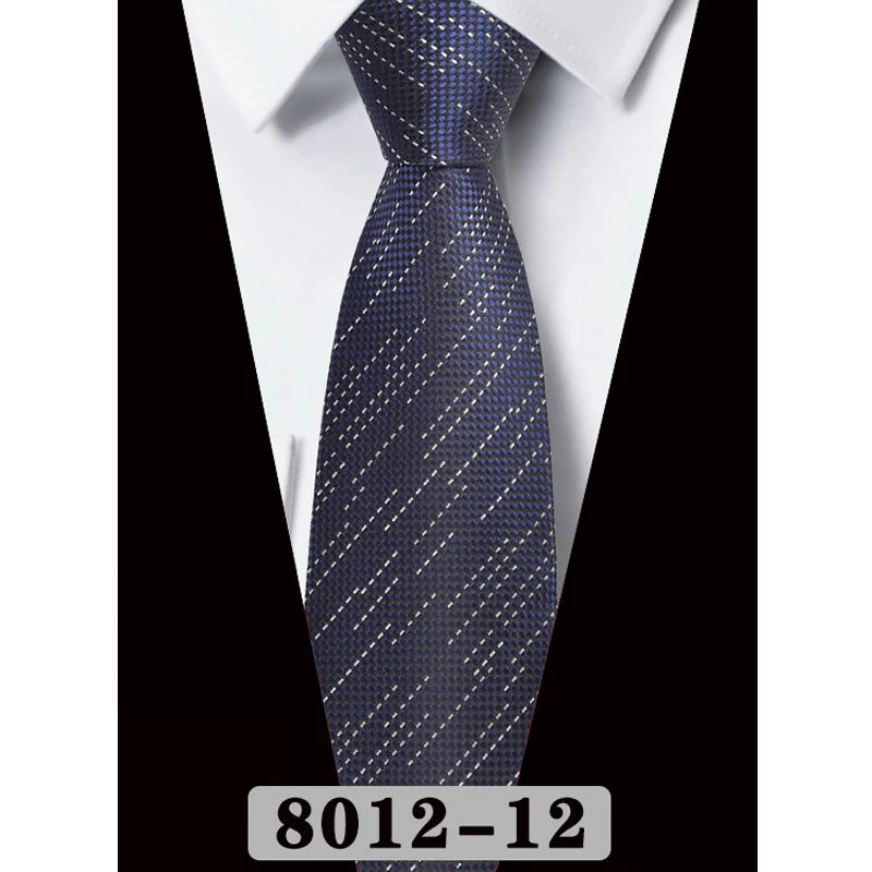 Men's Tie Fashion 8cm Classic Necktie Stripes Navy Blue Ties Business Wedding Mans Neckwear Gift Accessories