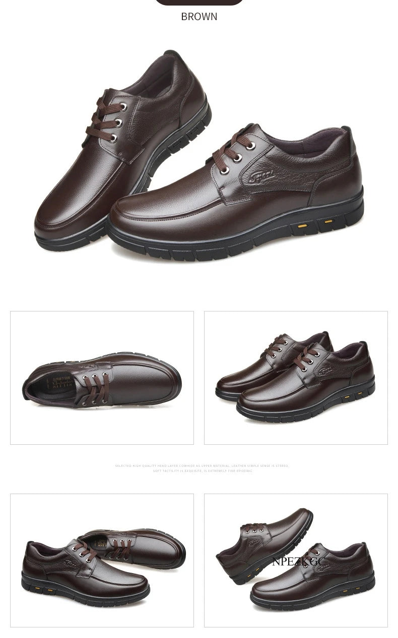 Handmade Men Shoes Genuine Leather Casual Shoes For Men Flat Platform Walking Shoes Outdoor Footwear Loafers Breathable Sneakers