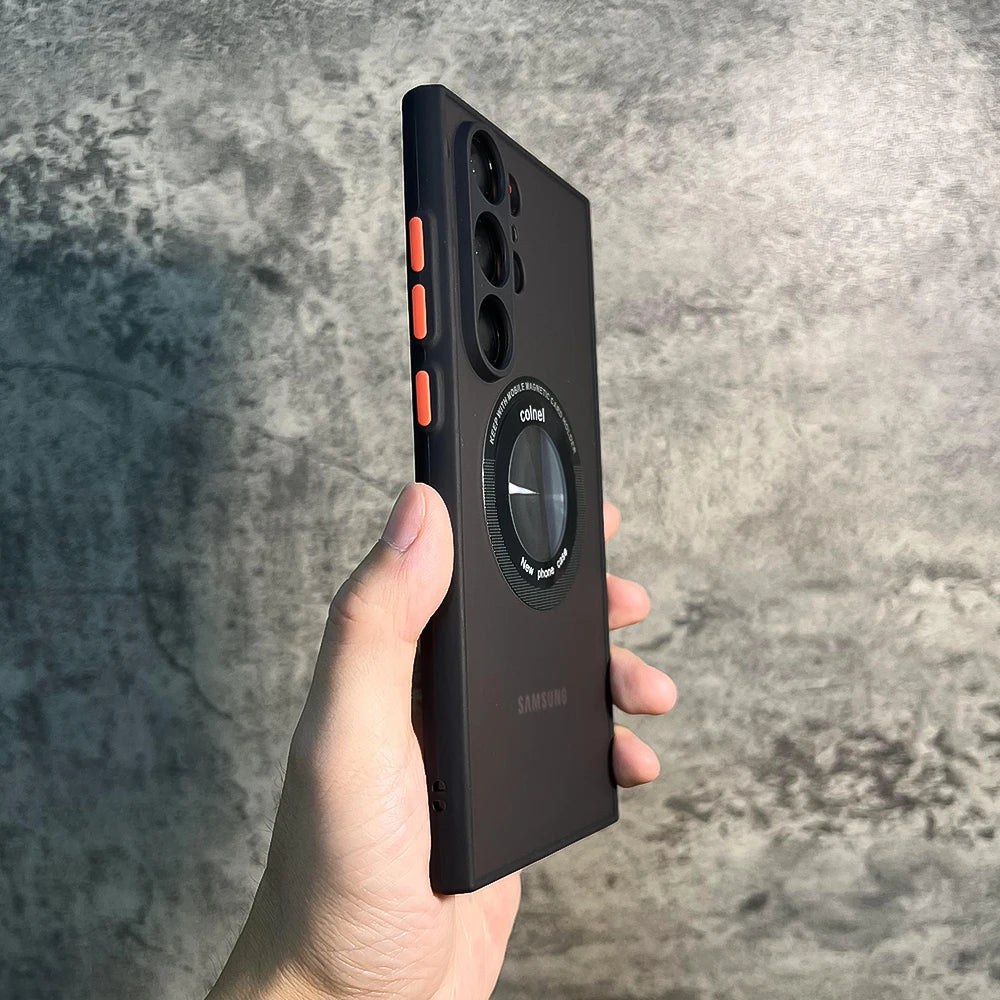 Luxury Shockproof Matte Transparent For Magsafe Case For Samsung Galaxy S23 S22 Ultra Plus S23Ultra Wireless Charging Back Cover