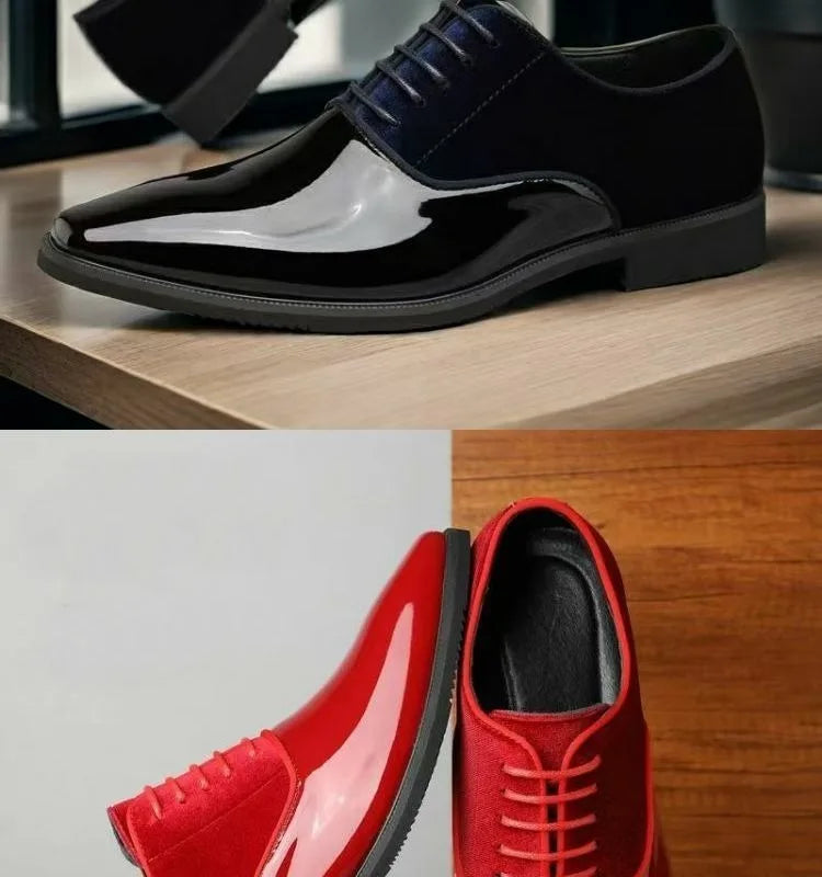 yellow blue red black oxford shoes man eleganti patent leather formal shoes man designer casual business wedding shoes for man