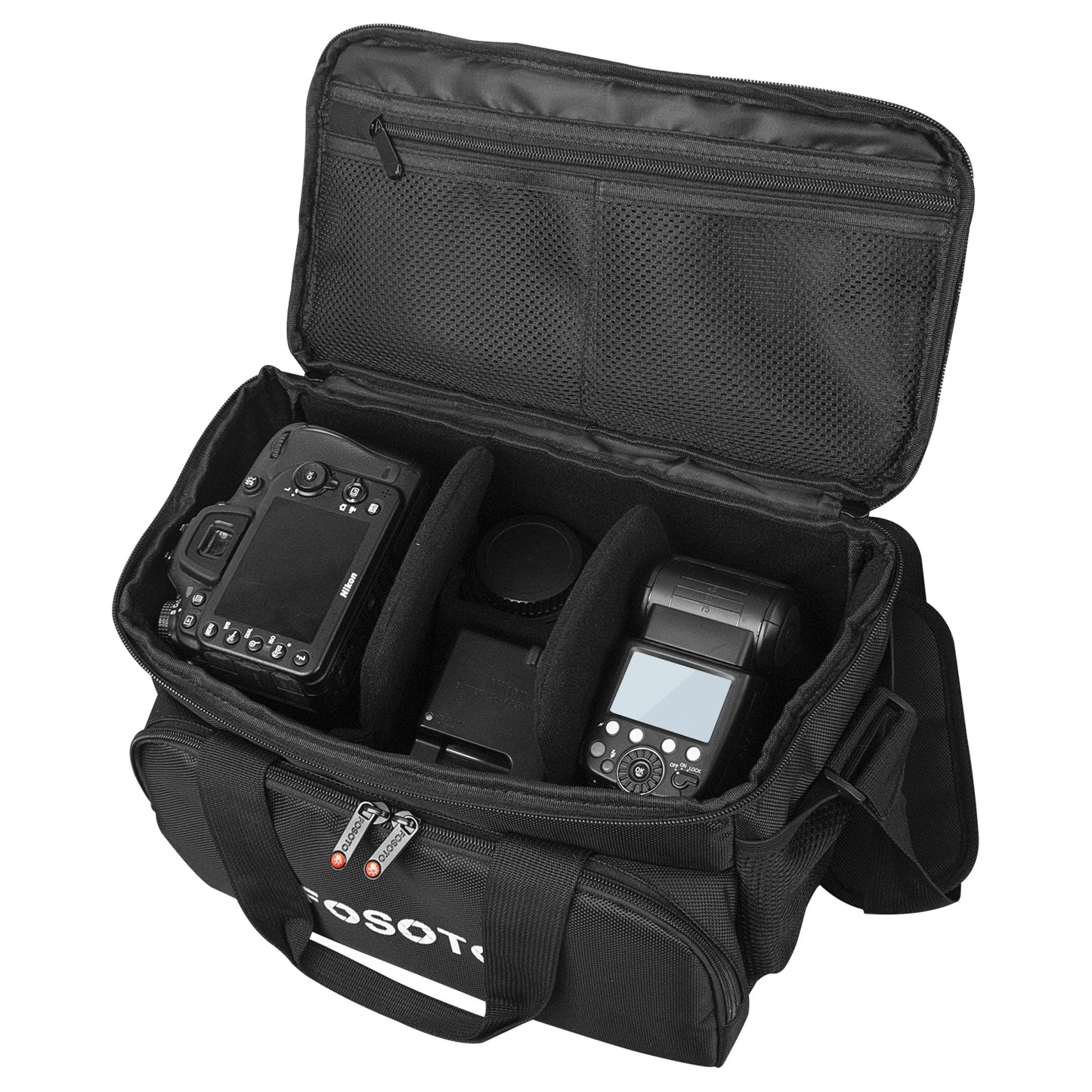 FUSITU Professional DSLR Camera Shoulder Bag Camera Case Video Camera Bag with Padded Dividers for Canon Nikon Sony SLR Lens