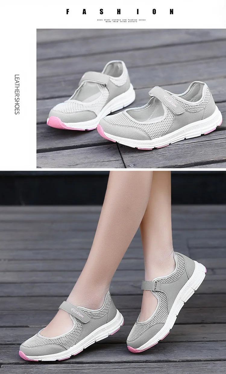 2024 Summer Women Casual Shoes Soft Portable Sneakers Walking Shoes Flat Soles for Women Breathable Slip on White Shoes