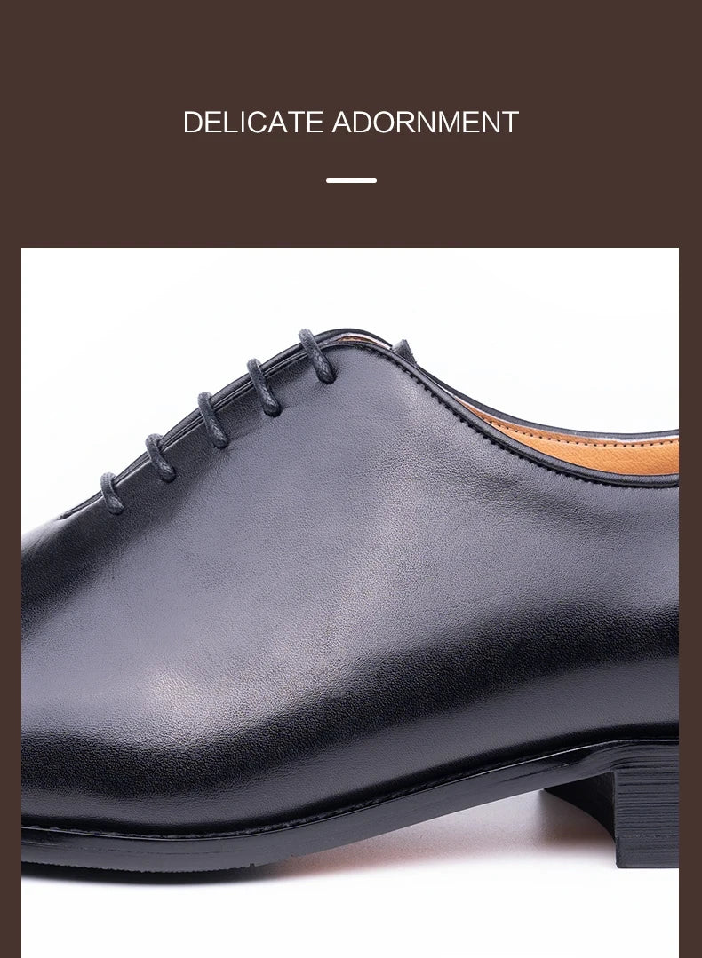 New 2024 Successful Men's Leather Shoes High Quality Handmade Oxford Casual Business Office Work Shoes For Gentleman Lace Up Comfortable