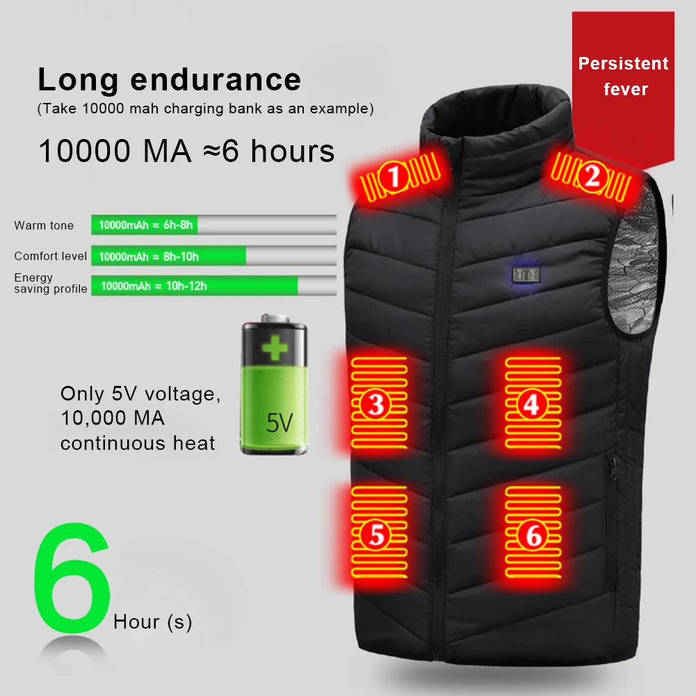USB Heated Vest Winter Electric Heated Jackets Sportswear Heated Coat for Men and Women Outdoor Skiing Hiking Buy one and get a free Laptop Stand