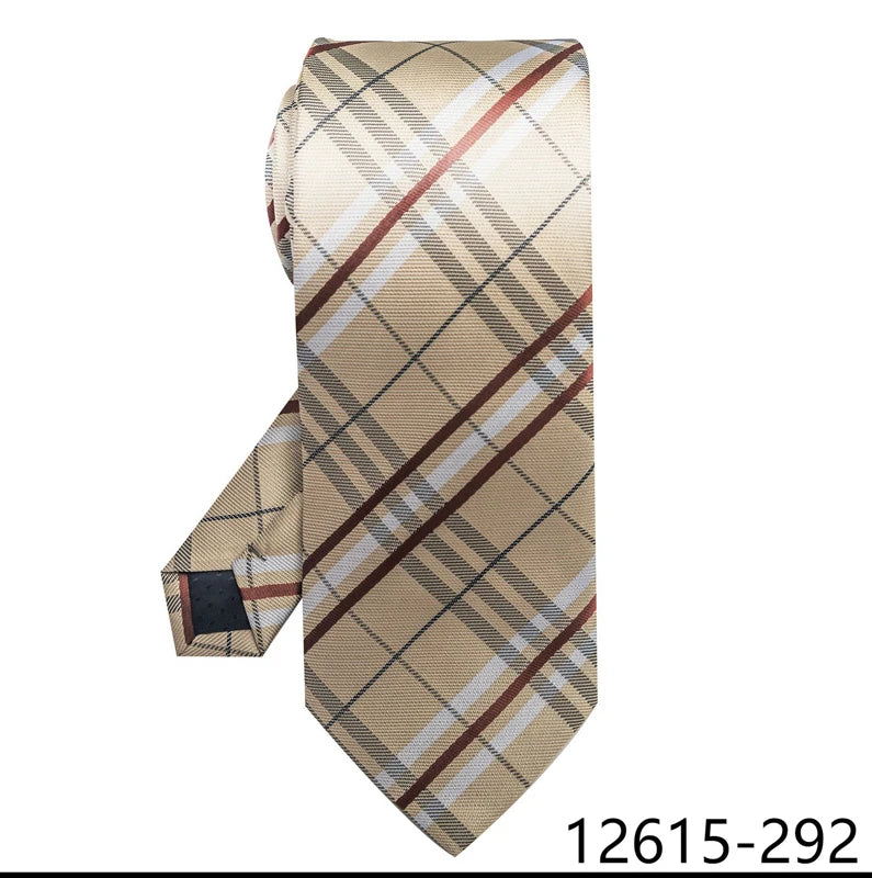 100% Silk Brand Tie Men High Grade Hot sale Woven Silk Gravatas Beige Suit Accessories Men Polka dot  Easter Day Necktie Cravate