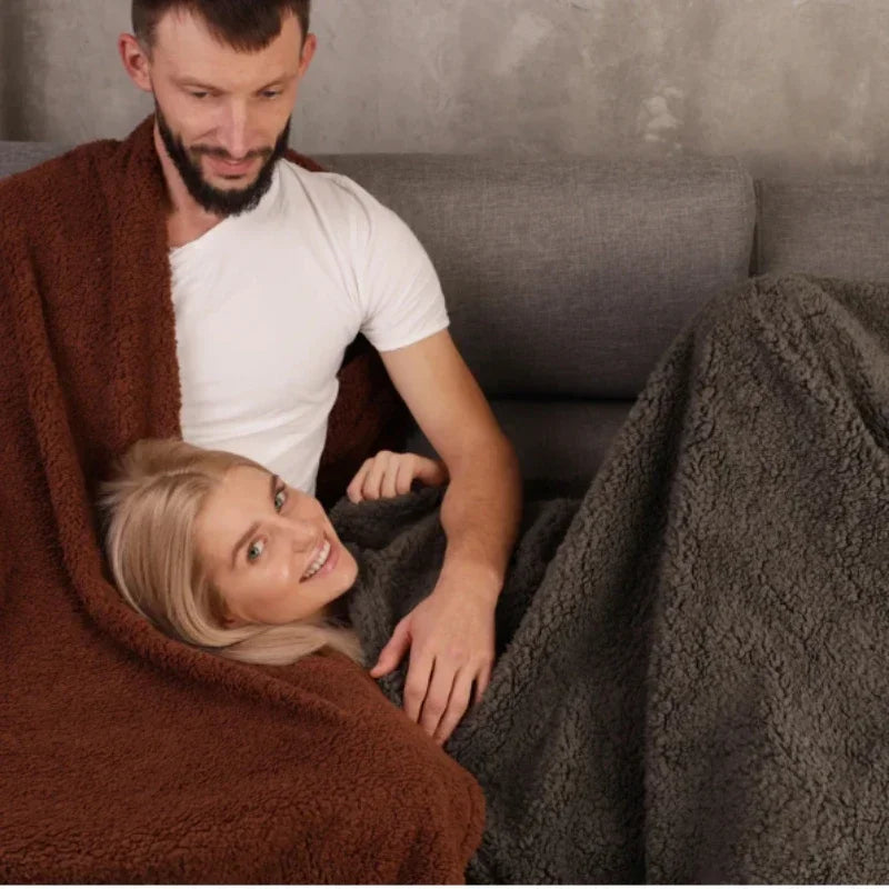 Plus Size Shaggy Blankets for Couple, Winter Thickened Warm Blanket | Waterproof Luxury Rectangle Napping Blanket