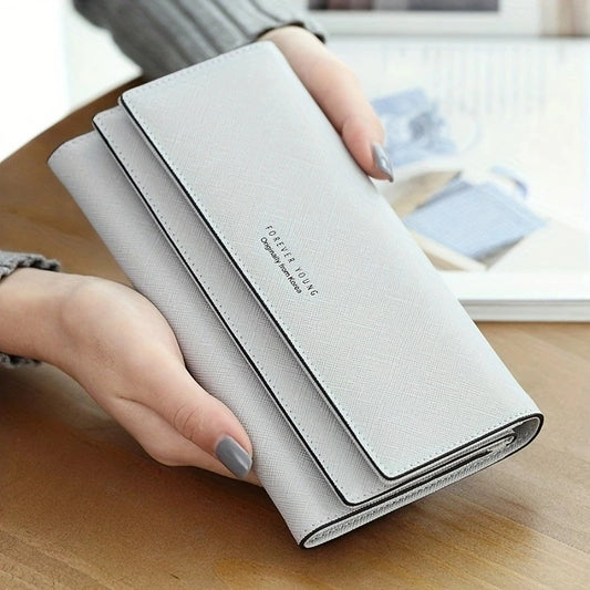 2024 Fashion Brand PU Leather Women's Wallet High Quality 3 Fold Long Purse Clutch Coin Purse Phone Pocket Card Holder Large Capacity