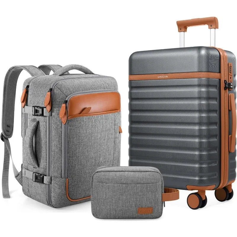 Luggage Sets 3 Piece, Carry On Luggage 20 Inch With Spinner Wheels,PC Hardside Suitcase Set with TSA Lock,Durable Carry(20inch)