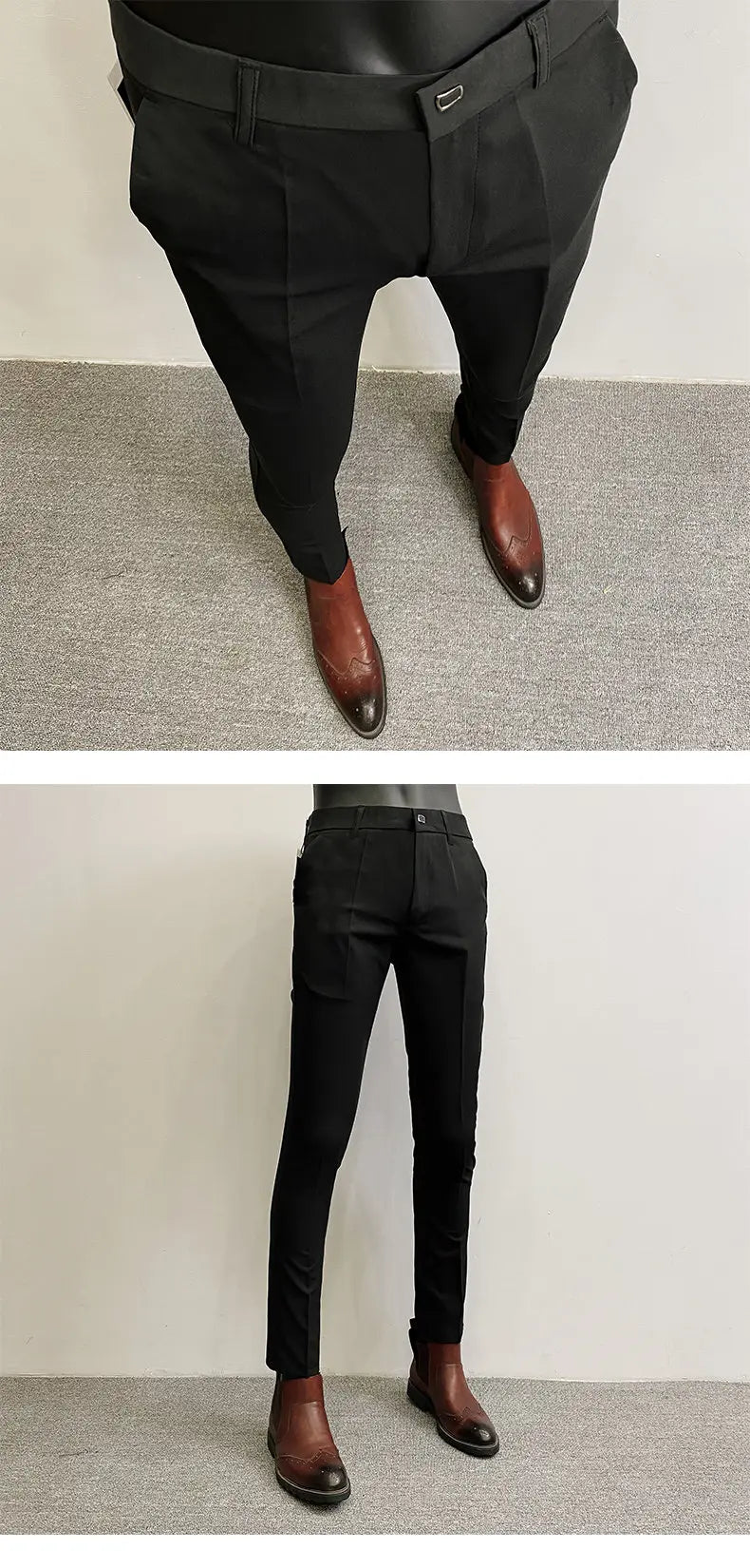 Men Suit Pants Formal Trousers Pantalone Hombre Stretch Slim Solid Color Casual Dress Full Length Pants Fashion New Men Clothing- FREE Laptop Stand is offer if you buy a pant