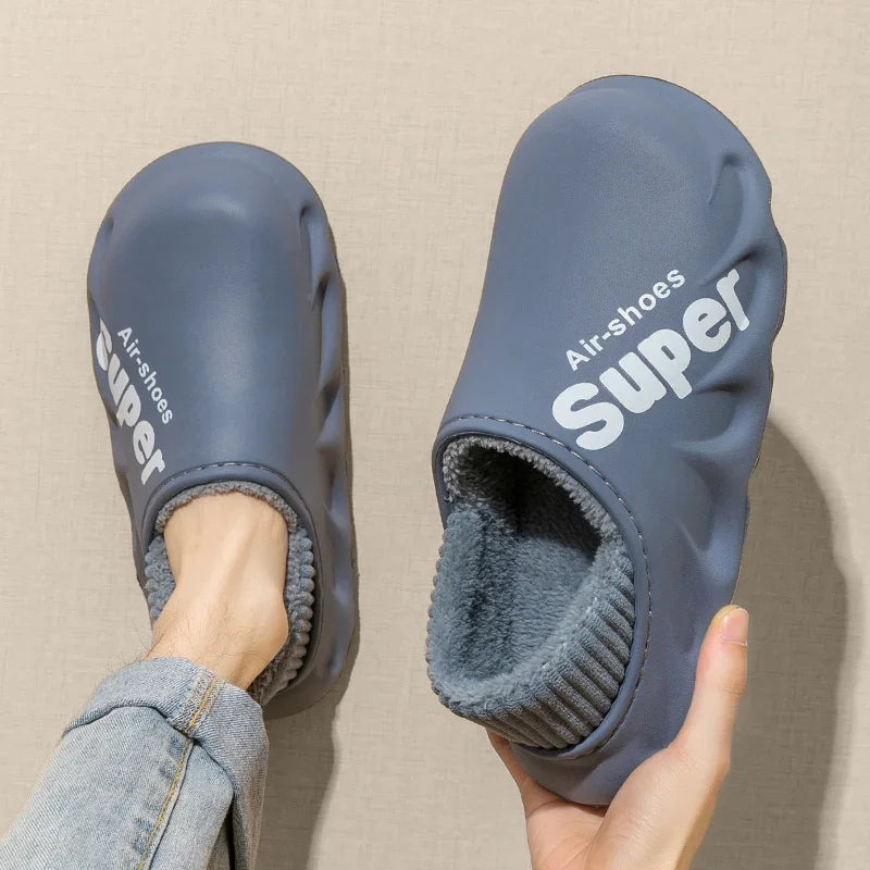 2024-2025 Winter Men Indoor Warm Slippers Plush Waterproof Anti Slip Cotton Shoes for  Women Slip-on Casual Snow Walking Loafers - FREE SHIPPING