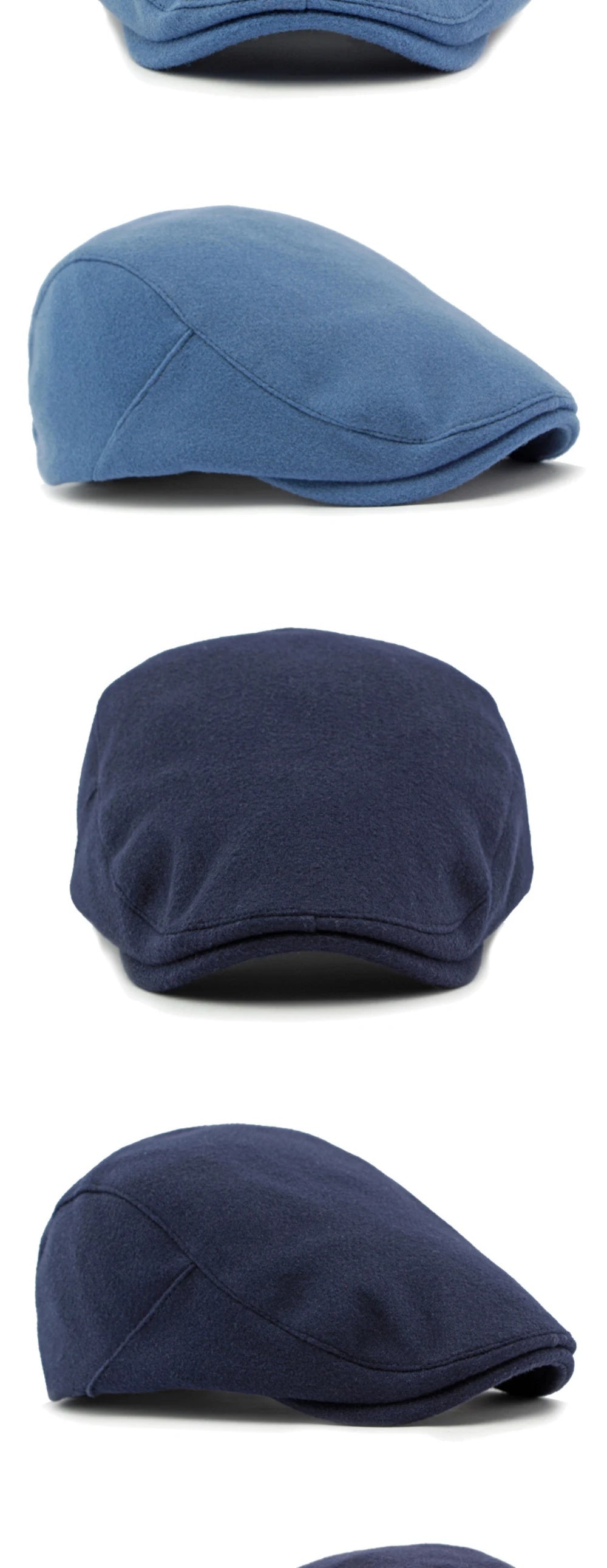 NEW 2025 Collections HT4292 Beret Cap Autumn Winter Cap Women Hat Solid Plain Artist Painter Beret Hat Adjustable   Flat Cap Men Wool Beret