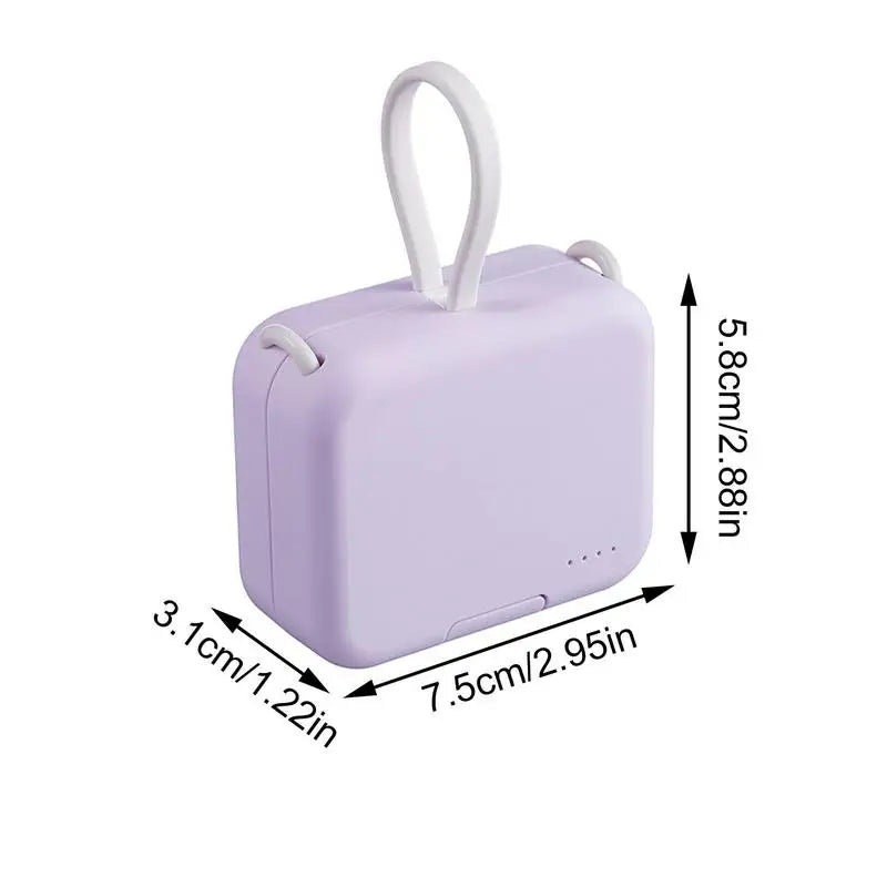 Small Portable Charger 4000mAh Portable Small Size Built-in Cable Power Bank Multifunctional External Battery Pack Fast