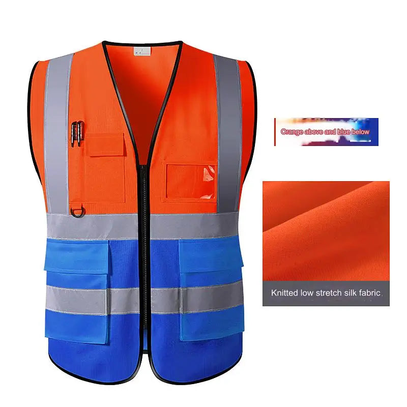 Highlight Reflective Straps Motorcycle Cycling Night Security Running Safety Vest High Visibility Reflective Safety Jacket XXL