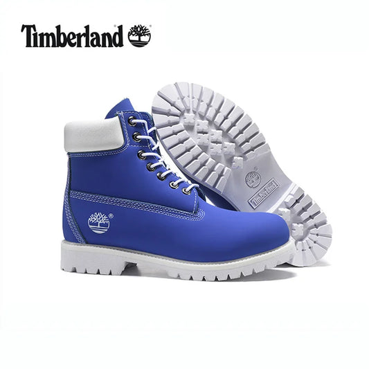 Brand New 2024 TIMBERLAND Men 10061 Sky Blue White Male Motorcycle Martin Ankle Walking Boots Men's Outdoor Leather Street Hiking Shoes 40-46 we offer 10% off for any purchases