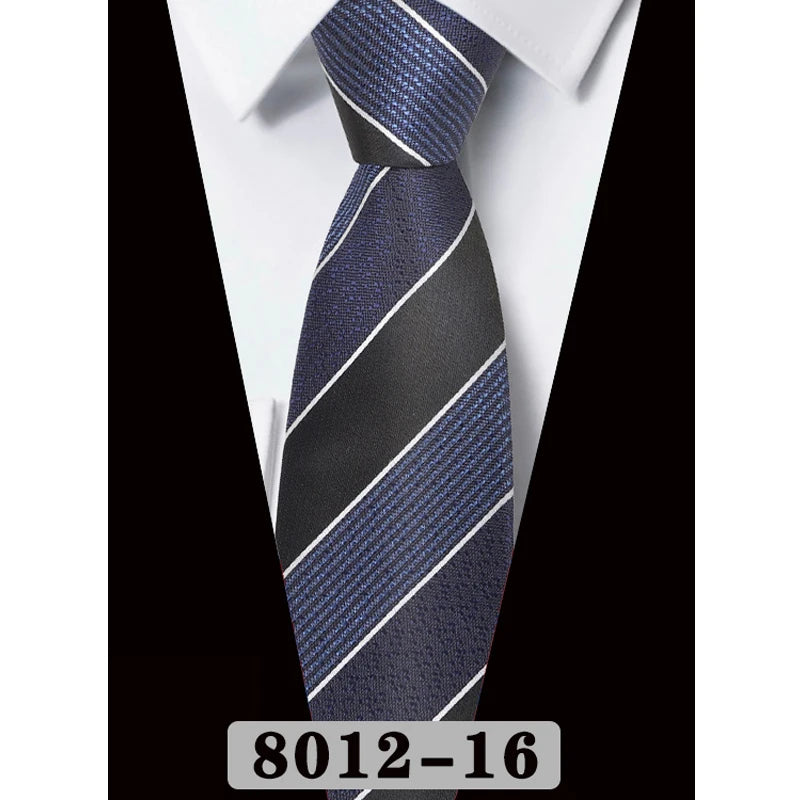 Men's Tie Fashion 8cm Classic Necktie Stripes Navy Blue Ties Business Wedding Mans Neckwear Gift Accessories