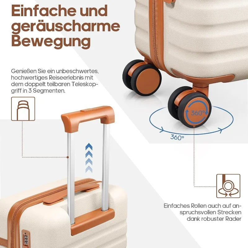 Luggage Sets 3 Piece, Carry On Luggage 20 Inch With Spinner Wheels,PC Hardside Suitcase Set with TSA Lock,Durable Carry(20inch)