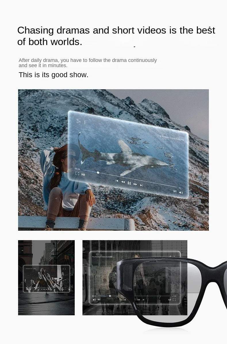 Brand New 2024-2025 INMO Air Smart AR Glasses Real-time Translation and Text Prompt 3D With Camera For Movie Watching Full-color True Wireless