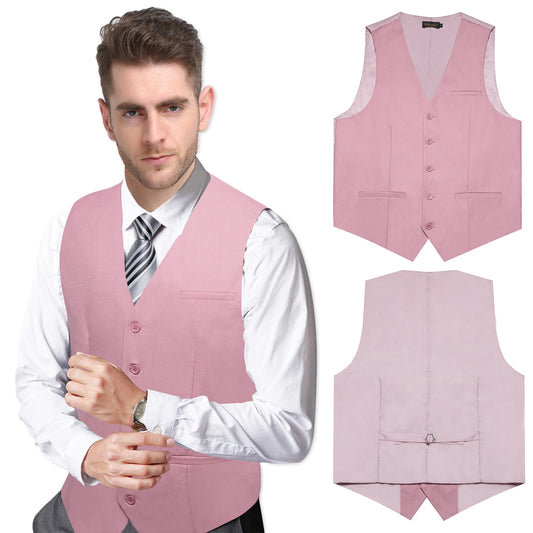 Exquisite Casual Men's Vest Fashion Necktie Handkerchief Fromal Slim Fit Dress Waistcoat for Man Business Free ship