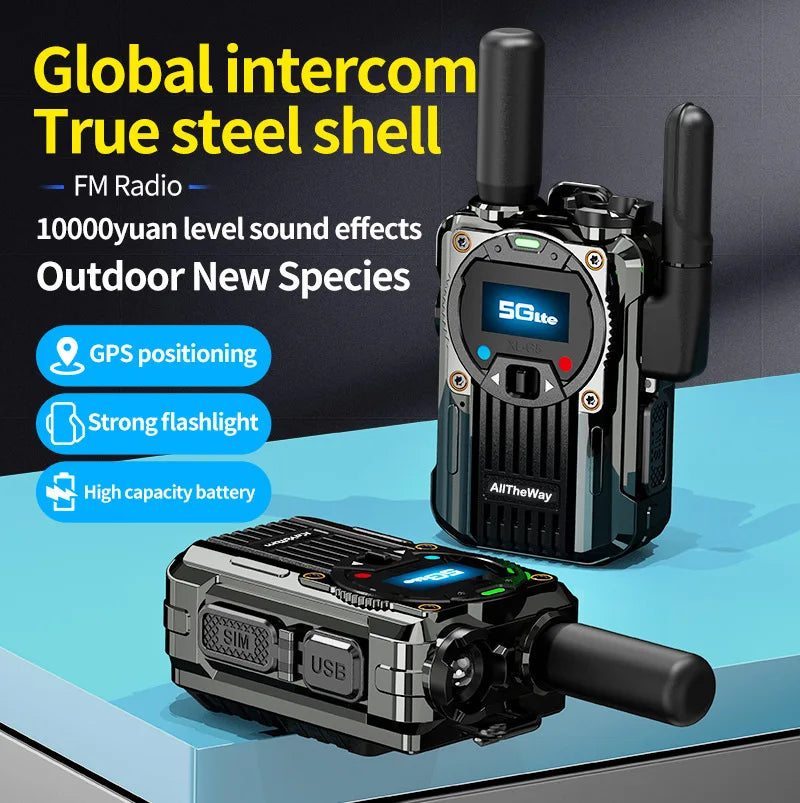 M66 global walkie-talkie two-way unlimited distance call radio function shell lightweight mini colorful fleet walkie-talkie