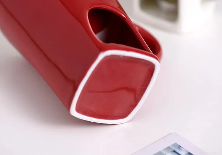 Ceramic Chocolate Cup European Candle Cup Cheese Chocolate Melting Ceramic Mug Heating Food Ceramic Mugwith Fork Creative Mugs