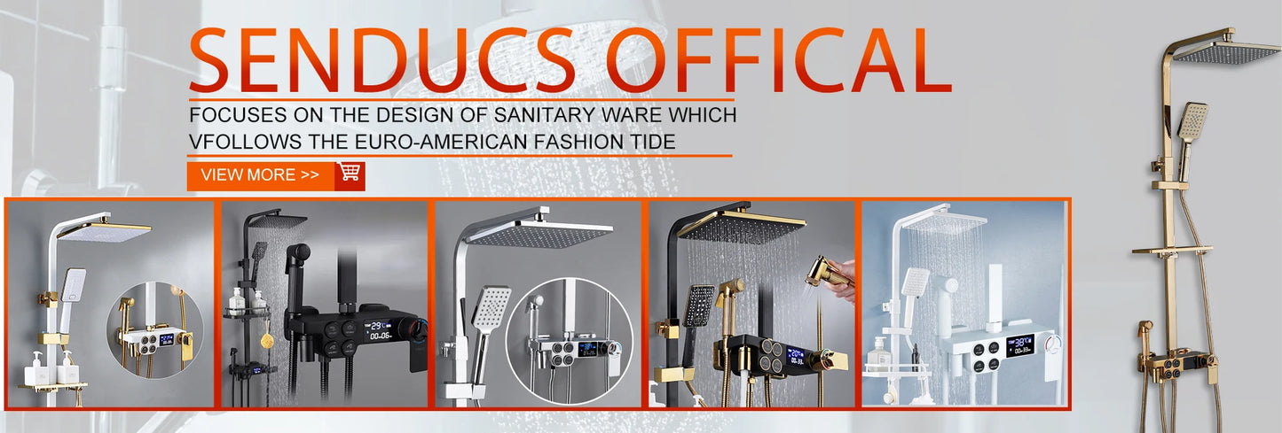 New 2024-2025 Chrome Digital Bathroom Shower System for Bathroom Accessories Brass Bathroom Mixer Faucet Thermostatic Digital Shower Set Plus FREE SHIPPING