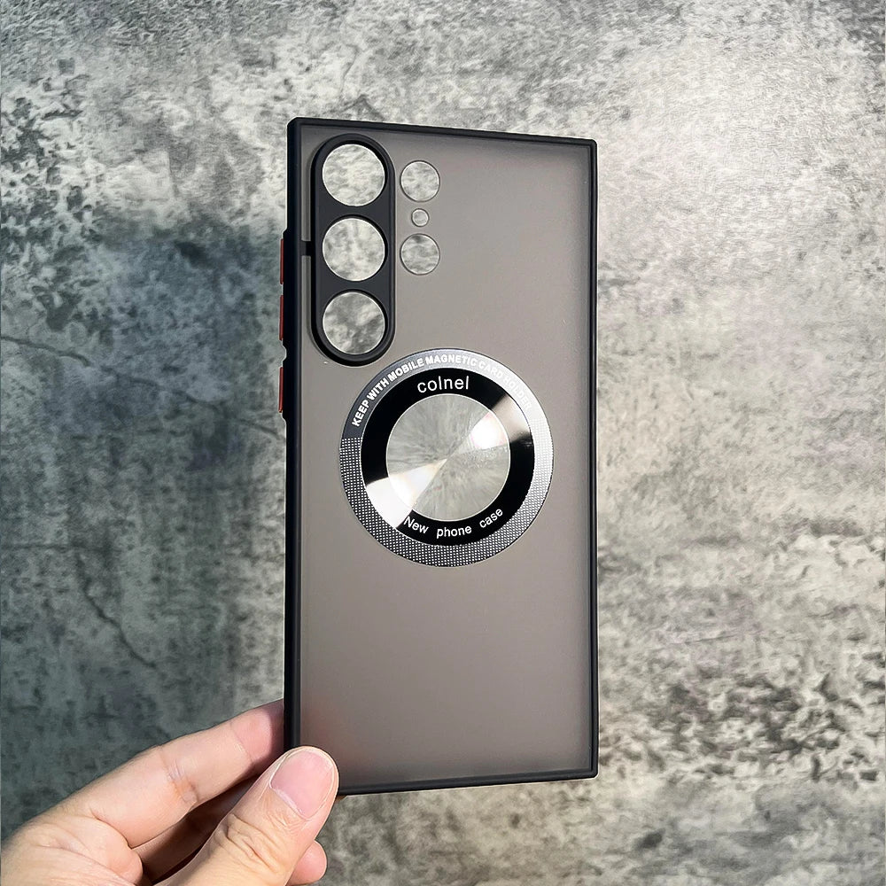 Luxury Shockproof Matte Transparent For Magsafe Case For Samsung Galaxy S23 S22 Ultra Plus S23Ultra Wireless Charging Back Cover