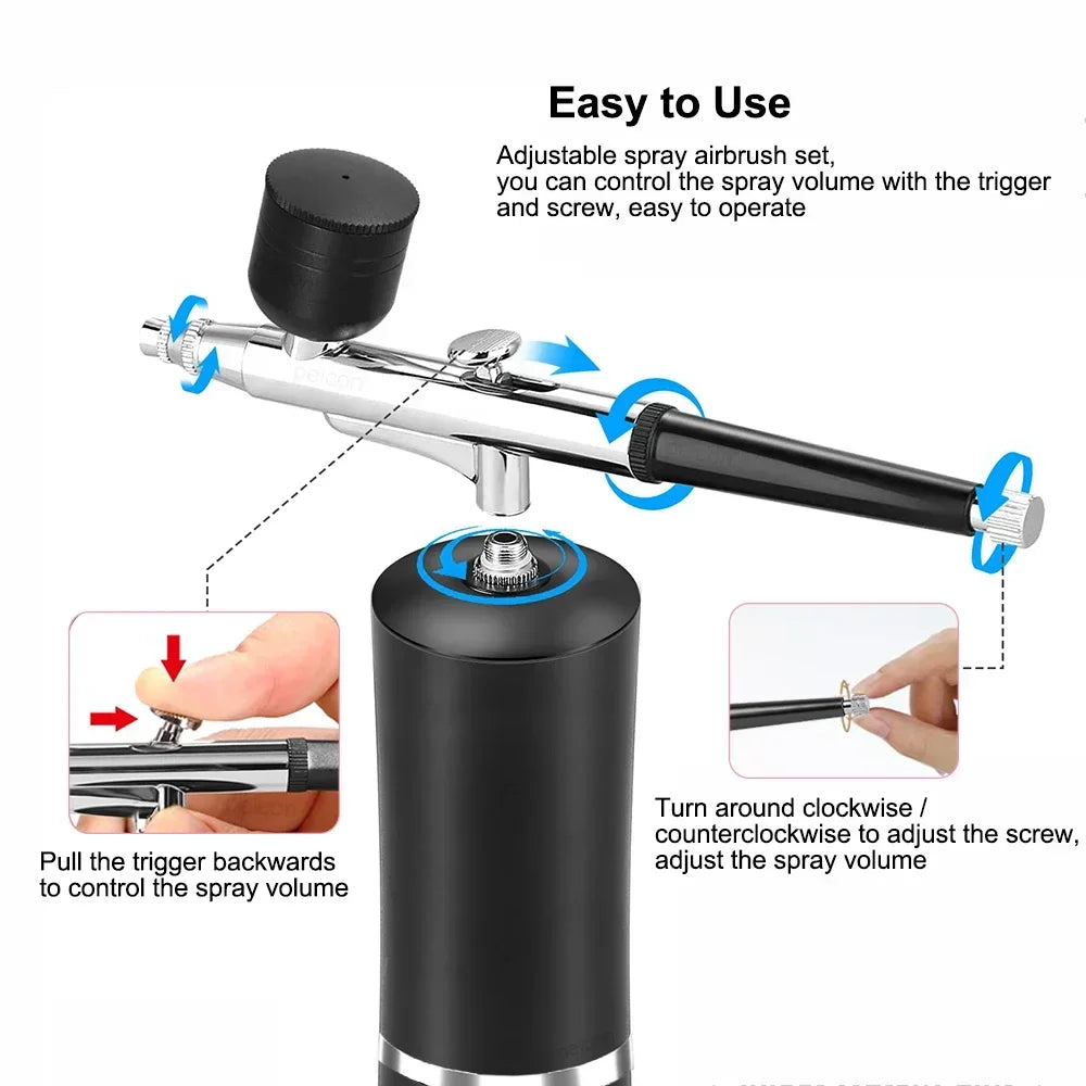 Nail Airbrush Portable Airbrush With Compressor Painting Air Brush Mini Compressor Paint gun For Nail Art Paint Crafts Modeling