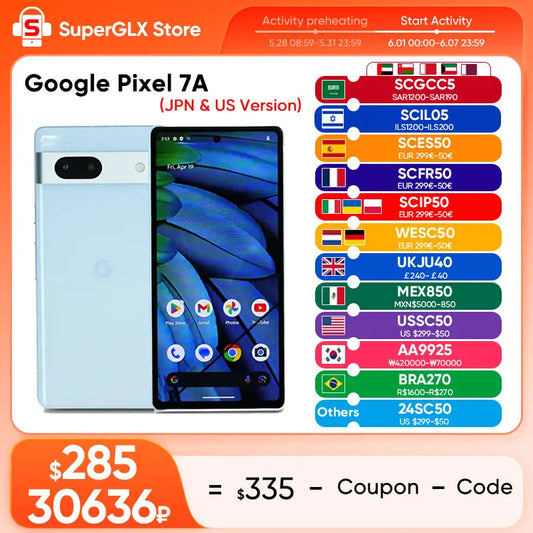 2024 New Google Pixel 7A Mobile Phone 8GB RAM 128GB ROM 6.1" NFC Octa Core Android 13 IP67 dust/water resistant Pixel 7a Phone
