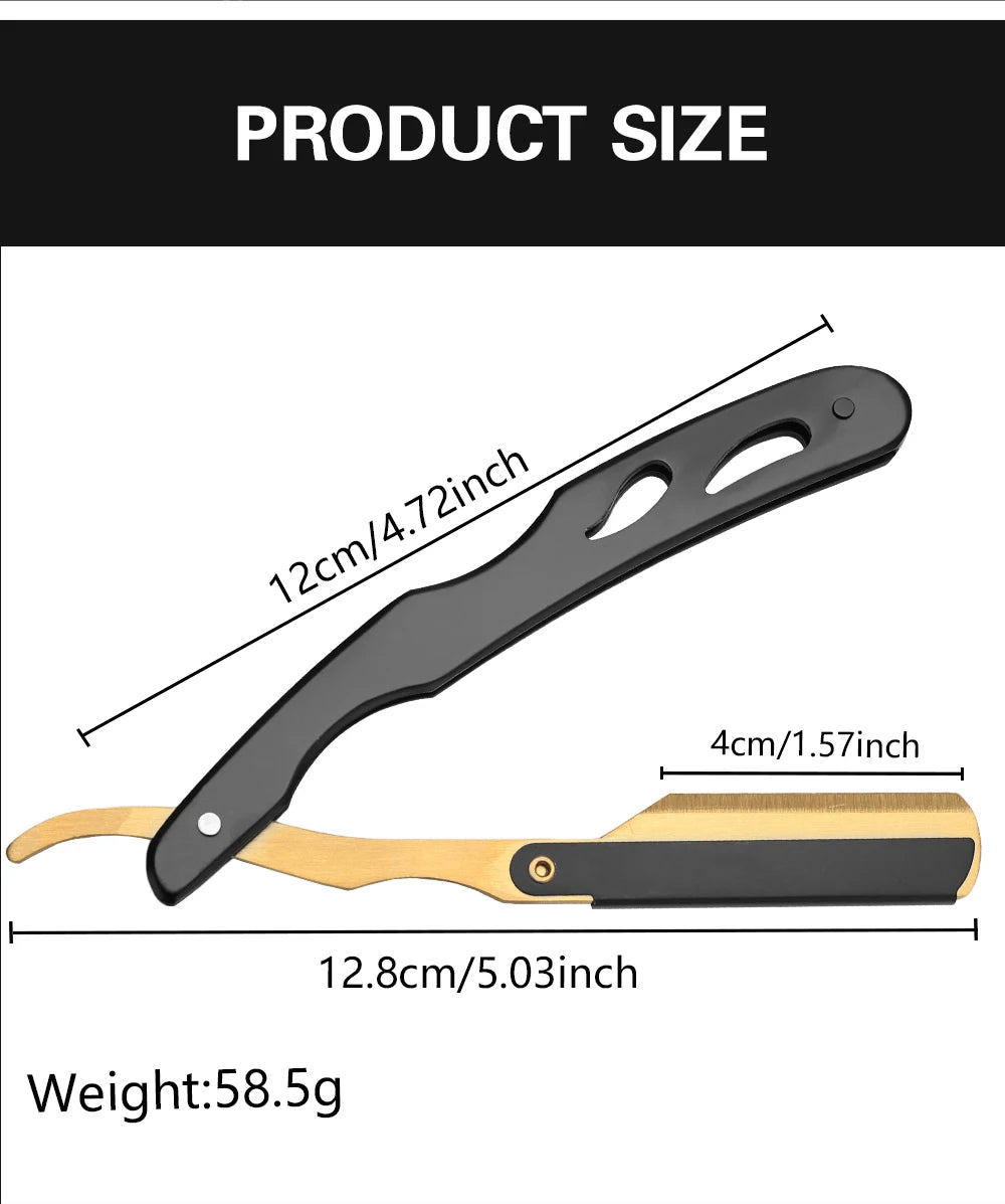 Professional Shaving Knife Manual Shaver Stainless Steel Shaver Rack Professional Straight Edge Razor Barber Beard Cutter
