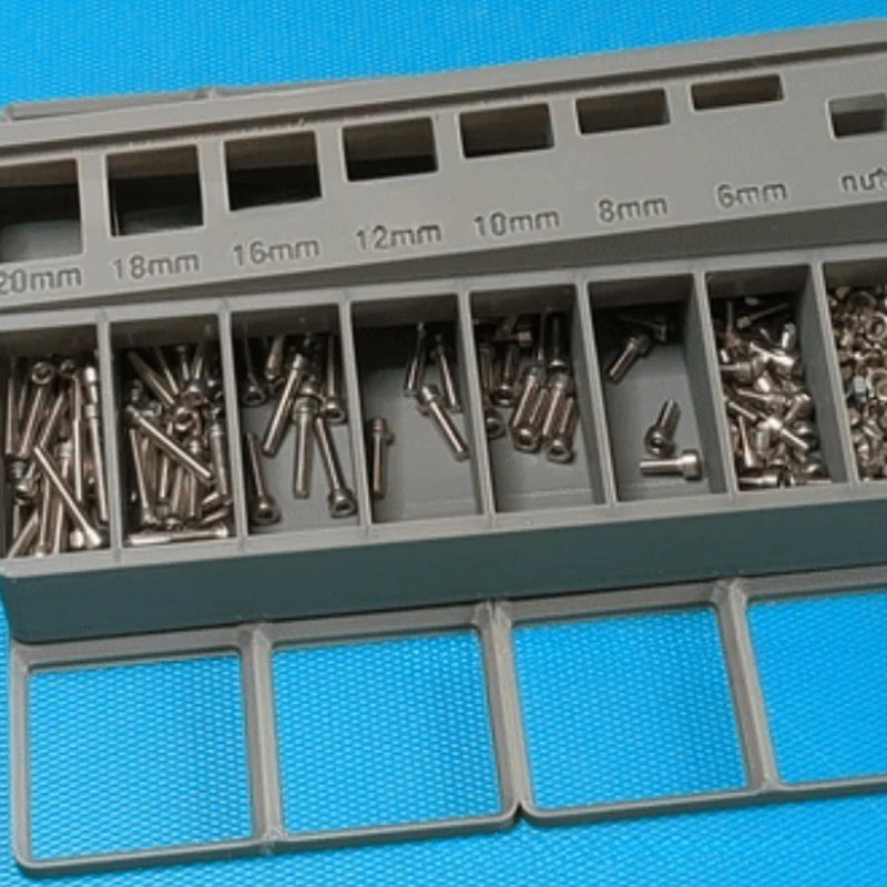 M3 Bolt Sorter, Bolt/Screw Length Sorter Tray With 7 Measuring Slots, 3D Printed M3 Screw Sort Tray For Precision Organization