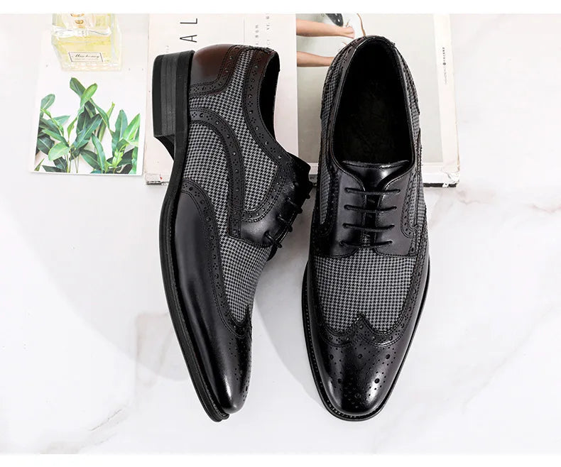 END OF YEAR SALES Leather Brogues Men Big Size Fashion Wedding Party Men Dress Shoes Italian Designer Male Drivng Formal Shoes Lace Up Men Oxfords