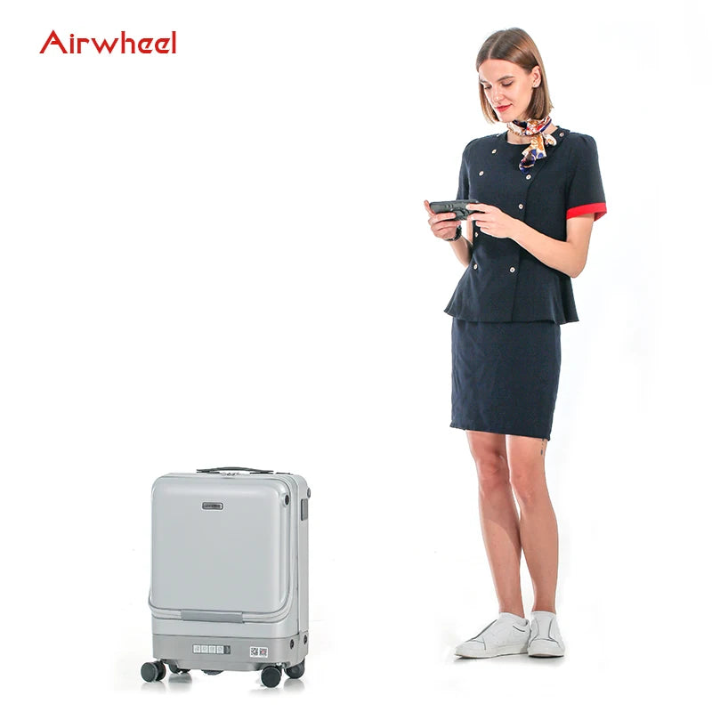 Airwheel Smart Following Suitcase SR5 20 Inch Smart Auto Follow Luggage Aluminum Carry On Smart Suitcase Travel Bags Trolley