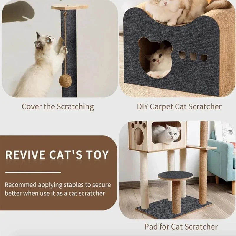 FREE SHIPPING NEW 2024 Scratching Mat Cat Protect Furniture Trimmable Self-adhesive Cat Climbing Blanket Wall Sofa Anti-Cat Scratch DIY Cat Scratch Pad