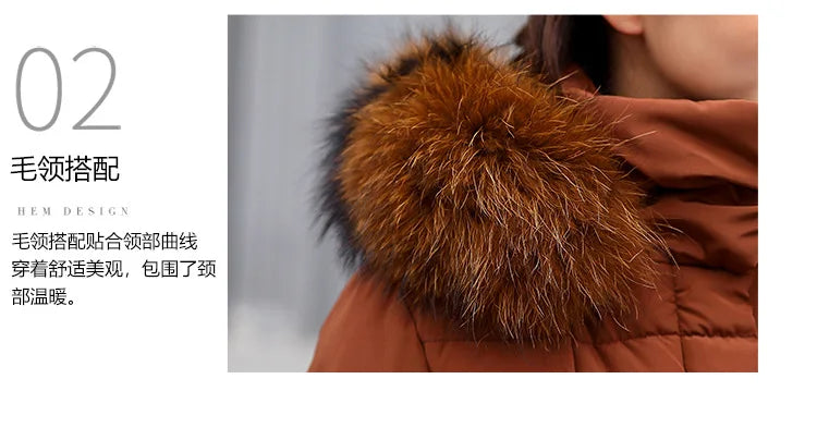 New 2024 - 2025 X-Long Down Jacket Women Casual Thick Warm Padded Coat Winter Loose Solid Hooded Parkas Lady Korean Fashion Solid Long Overcoa